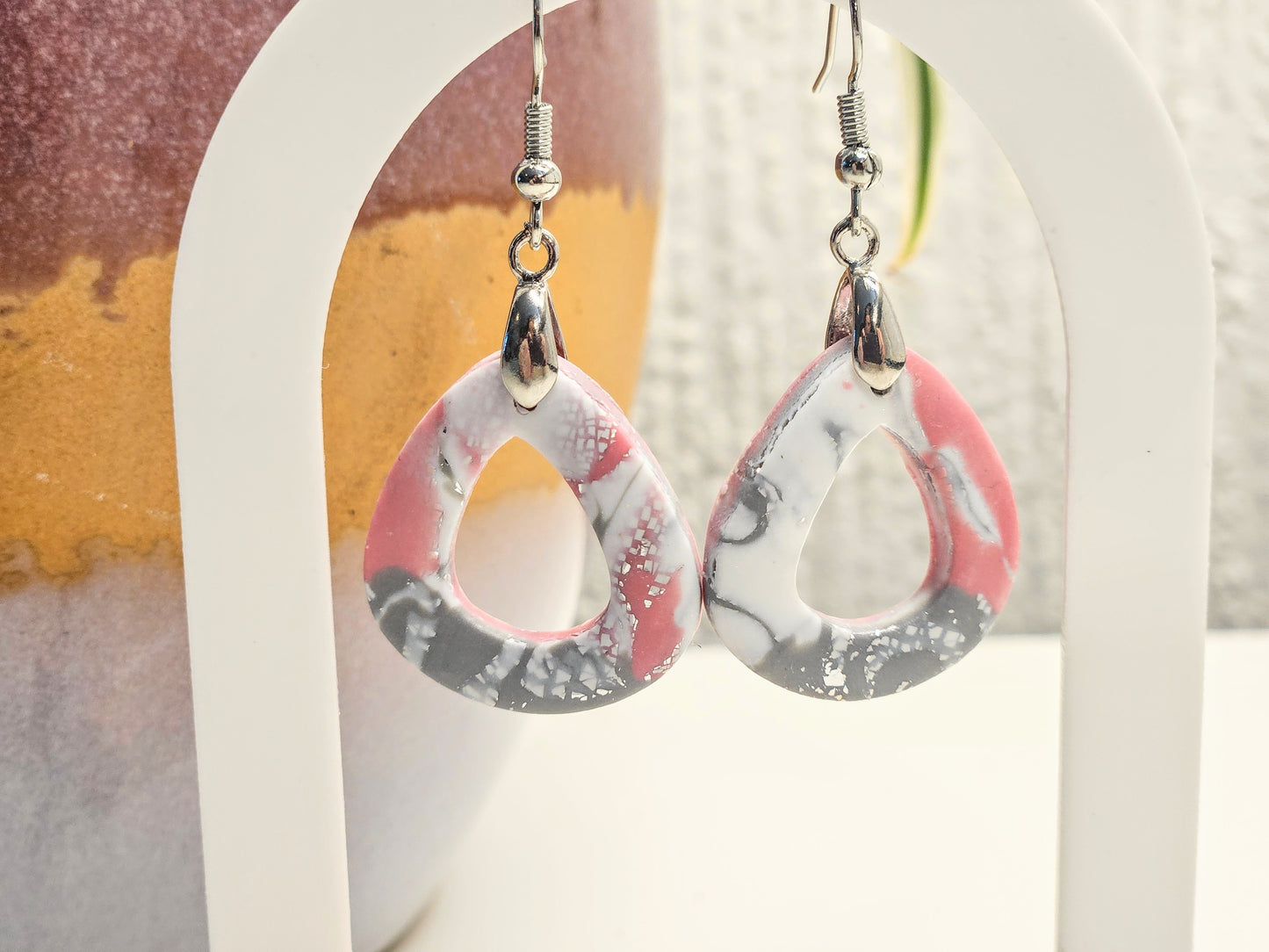 Blush Marble Hook Dangles