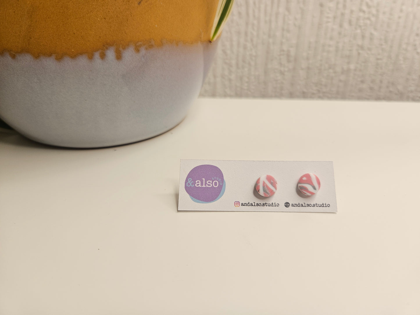 Blush Marble Rose Small Studs 2 (6mm)