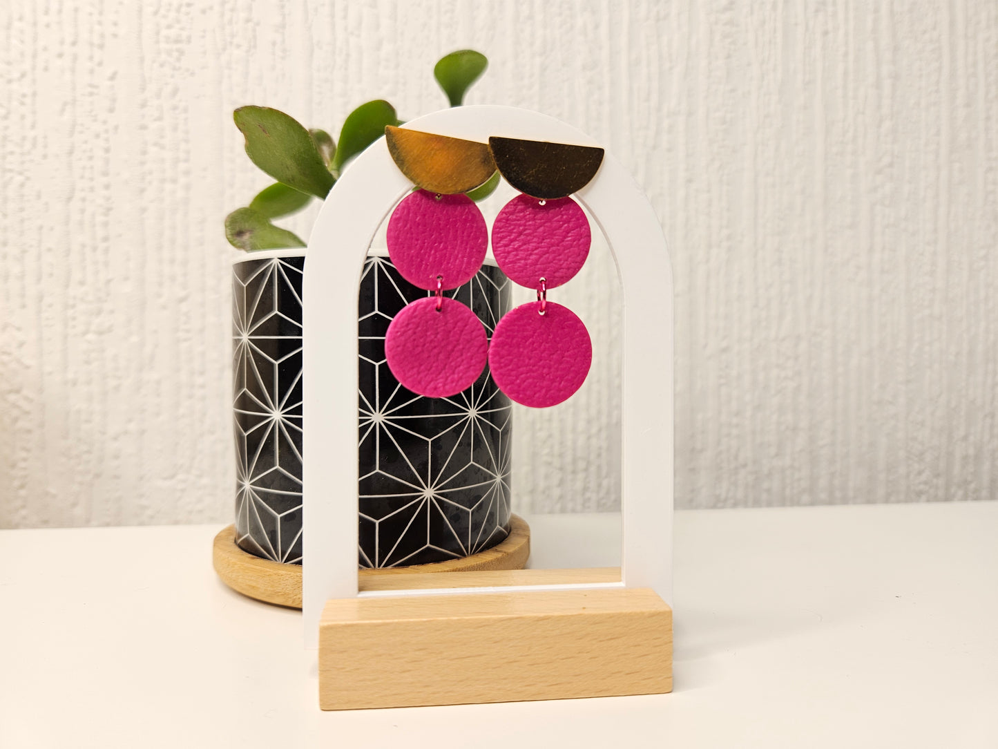 Block Party Double Circles (Pink + Gold)