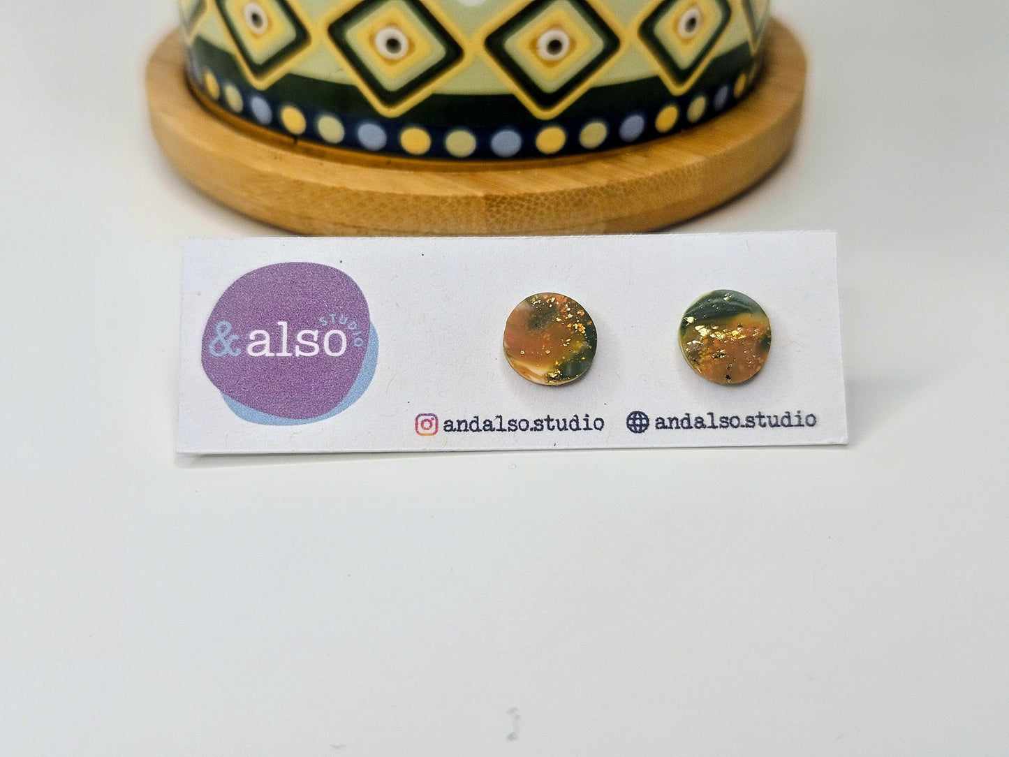 Fern & Fire Ember Smudge Studs Small (6mm)