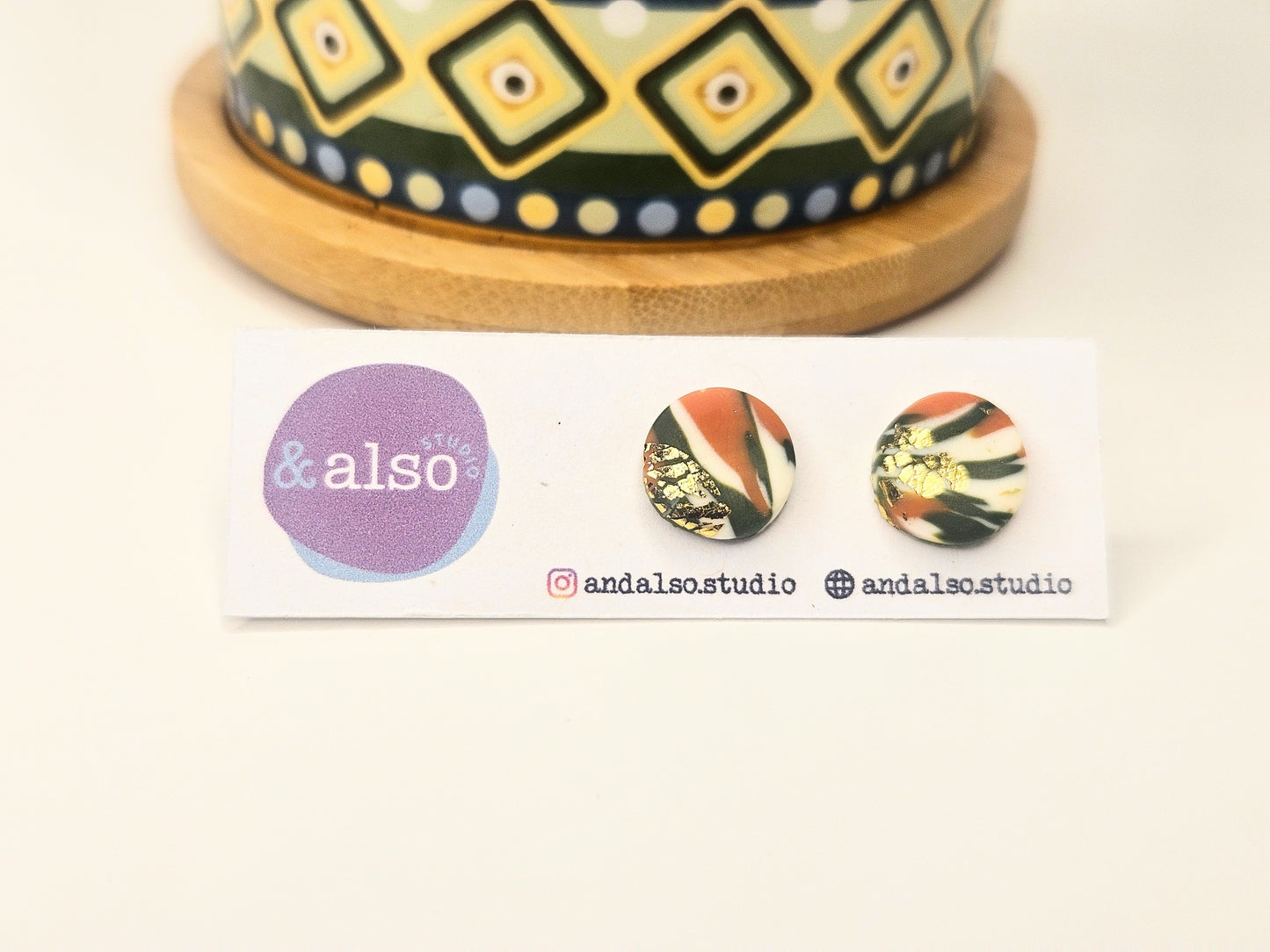 Fern & Fire Gold Flame Studs Large (10mm)