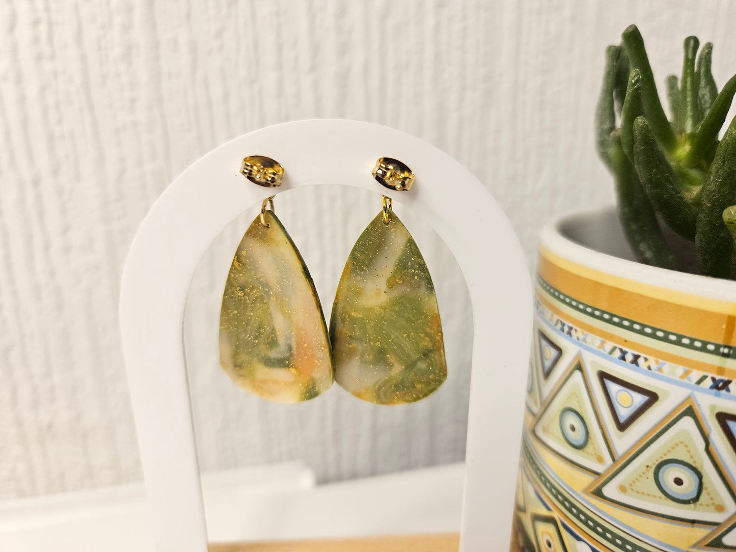 Fern & Fire Large Teardrop Dangles