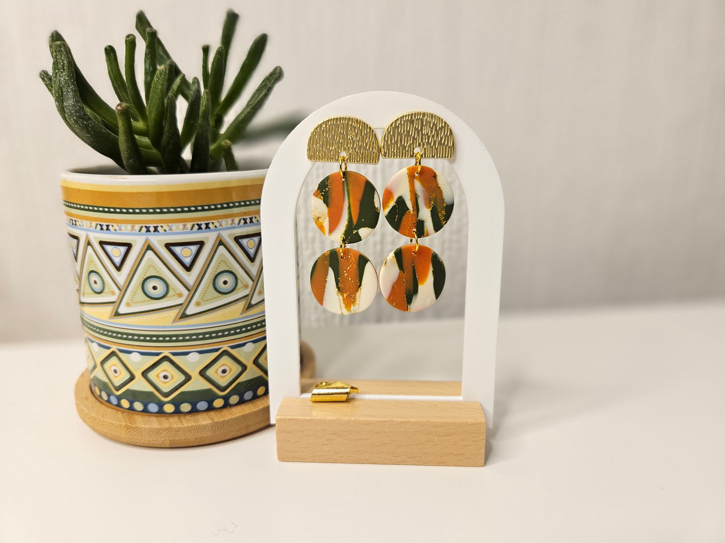 Fern & Fire Gold Half-moon Drops