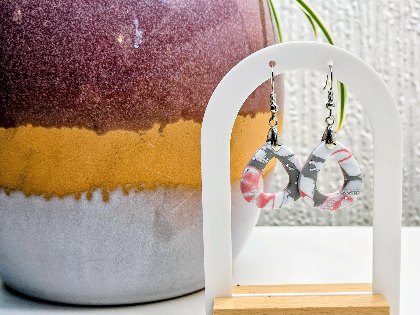 Blush Marble Hook Dangles