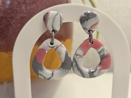 Blush Marble Lace Teardrop Dangles