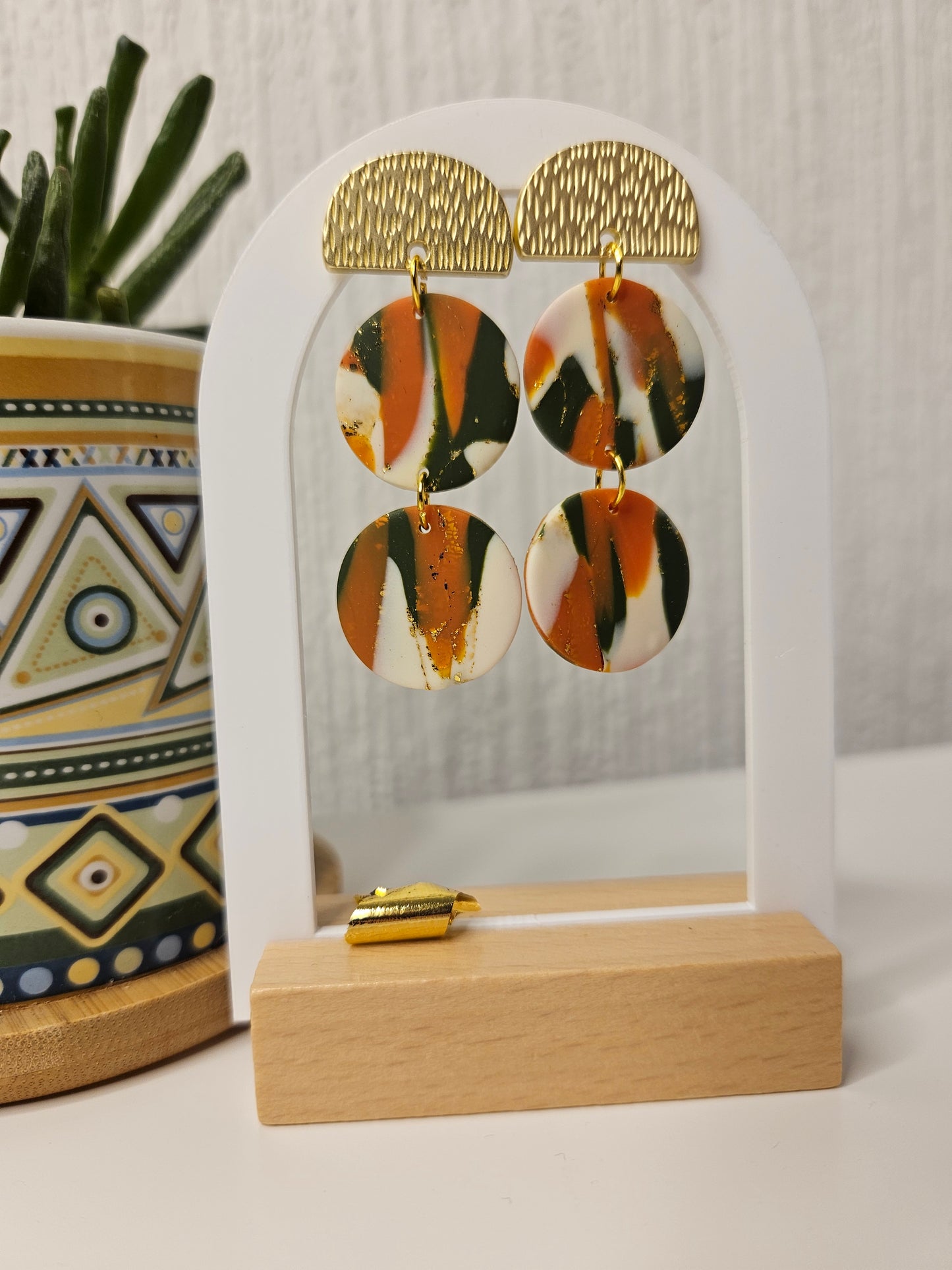 Fern & Fire Gold Half-moon  Drops