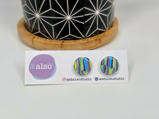 Neon Streaks Shard Stripe Studs Large (10mm)