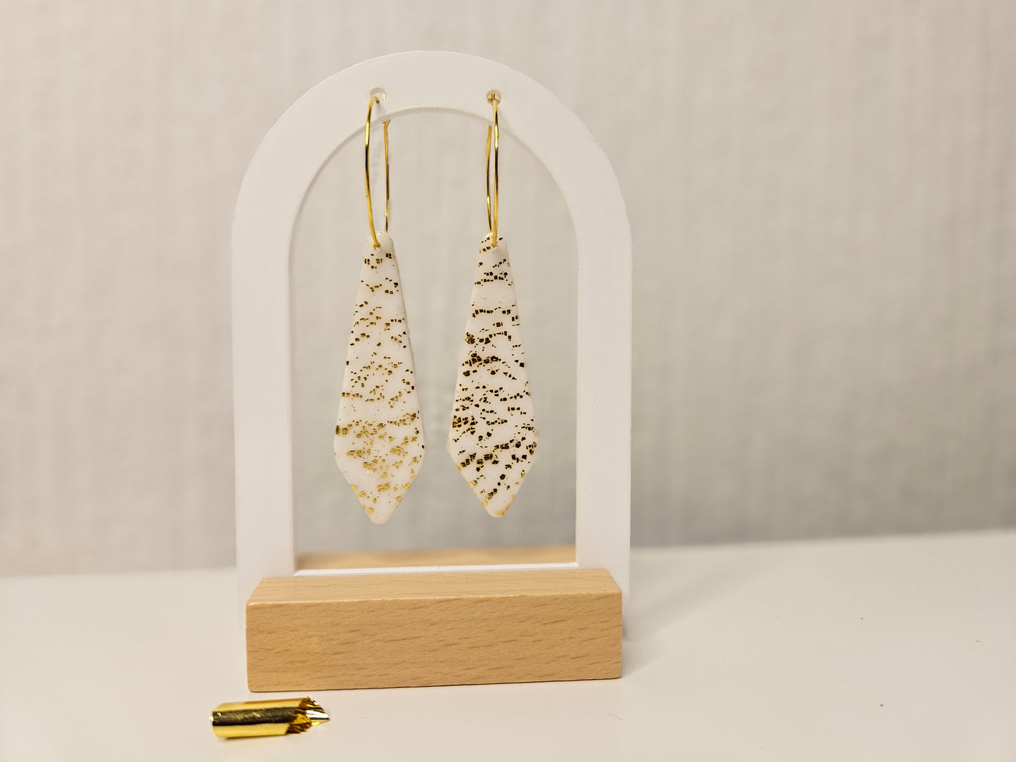 White Noise Dangles, Gold Flecks