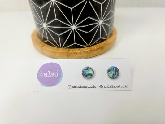 Neon Streaks Micro Swirl Studs Small (6mm)