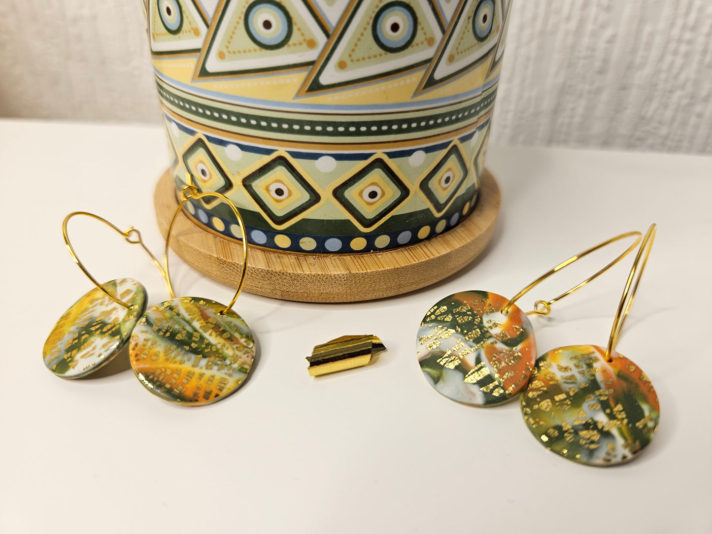 Fern & Fire Gold Hoop Drops