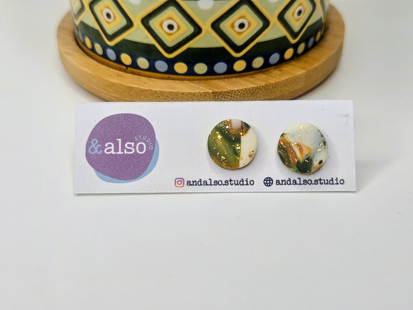 Fern & Fire Soft Marble Studs Large (10mm)