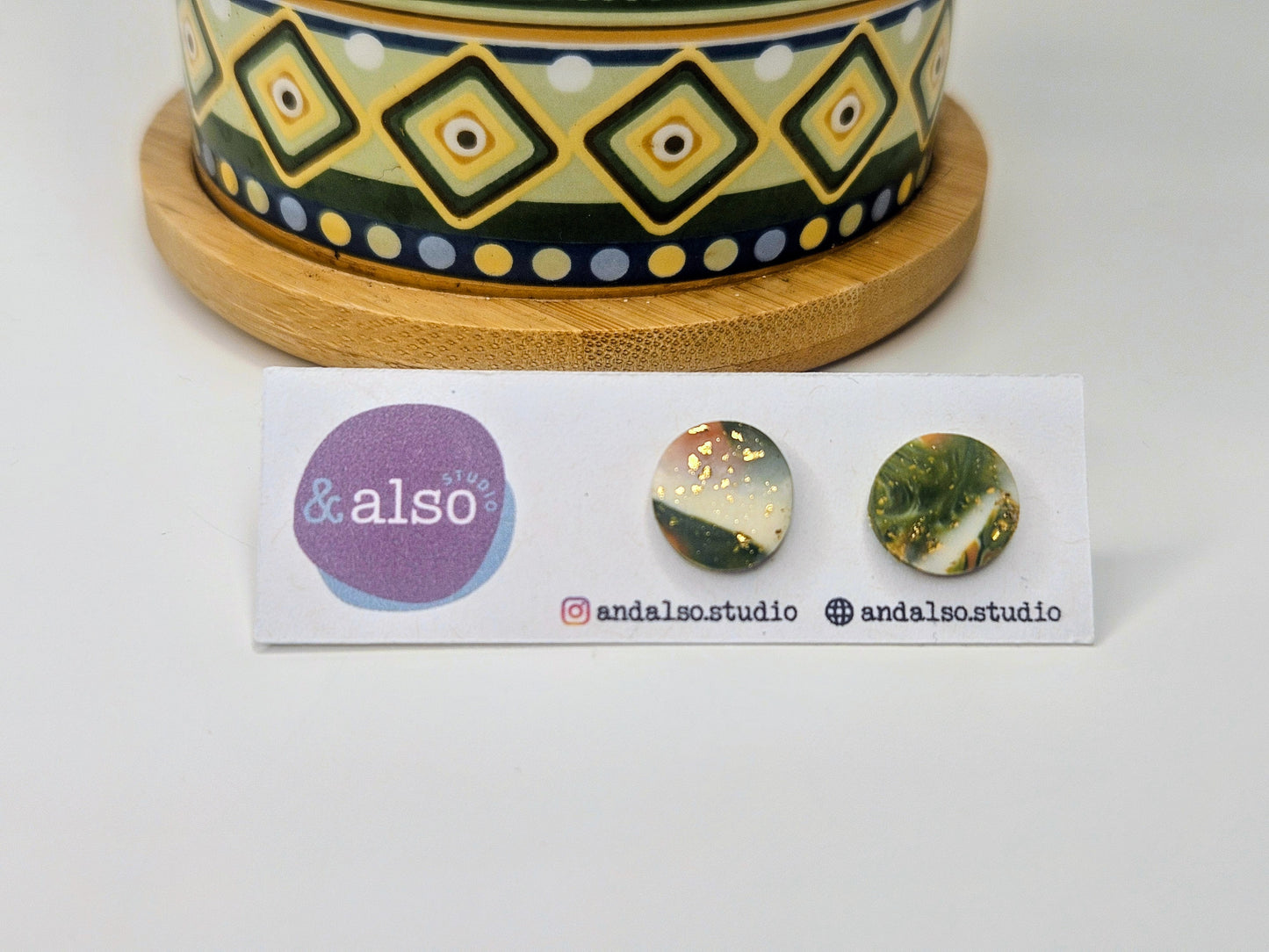 Fern & Fire Soft Marble Studs Large (10mm)