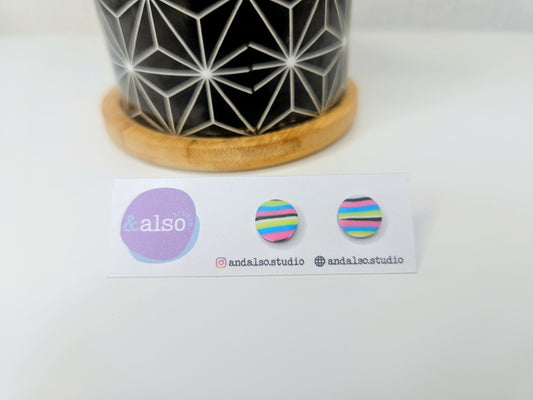 Neon Streaks Narrow Horizontal Studs Small (6mm)