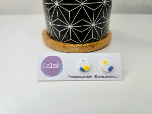 Confetti Pop Blue-Yellow Studs Small (6mm)