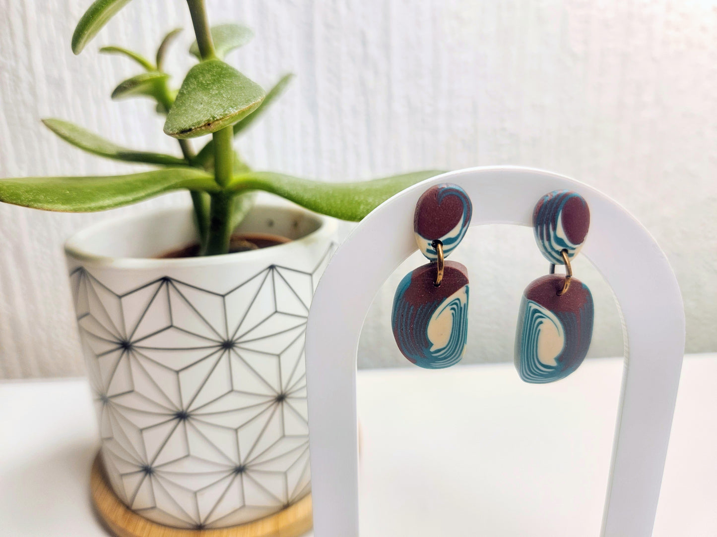 Waveform Rust Swirl Stud Drops