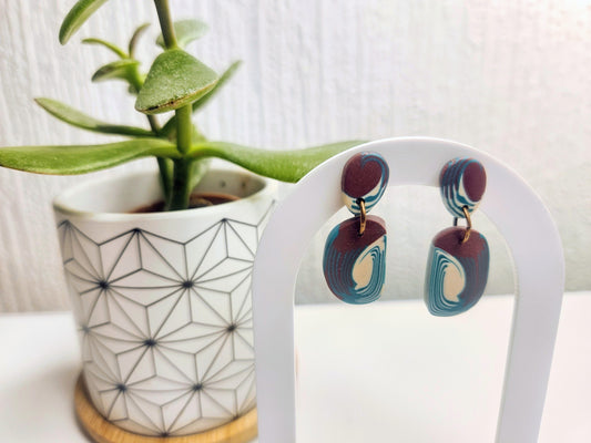 Waveform Rust Swirl Stud Drops