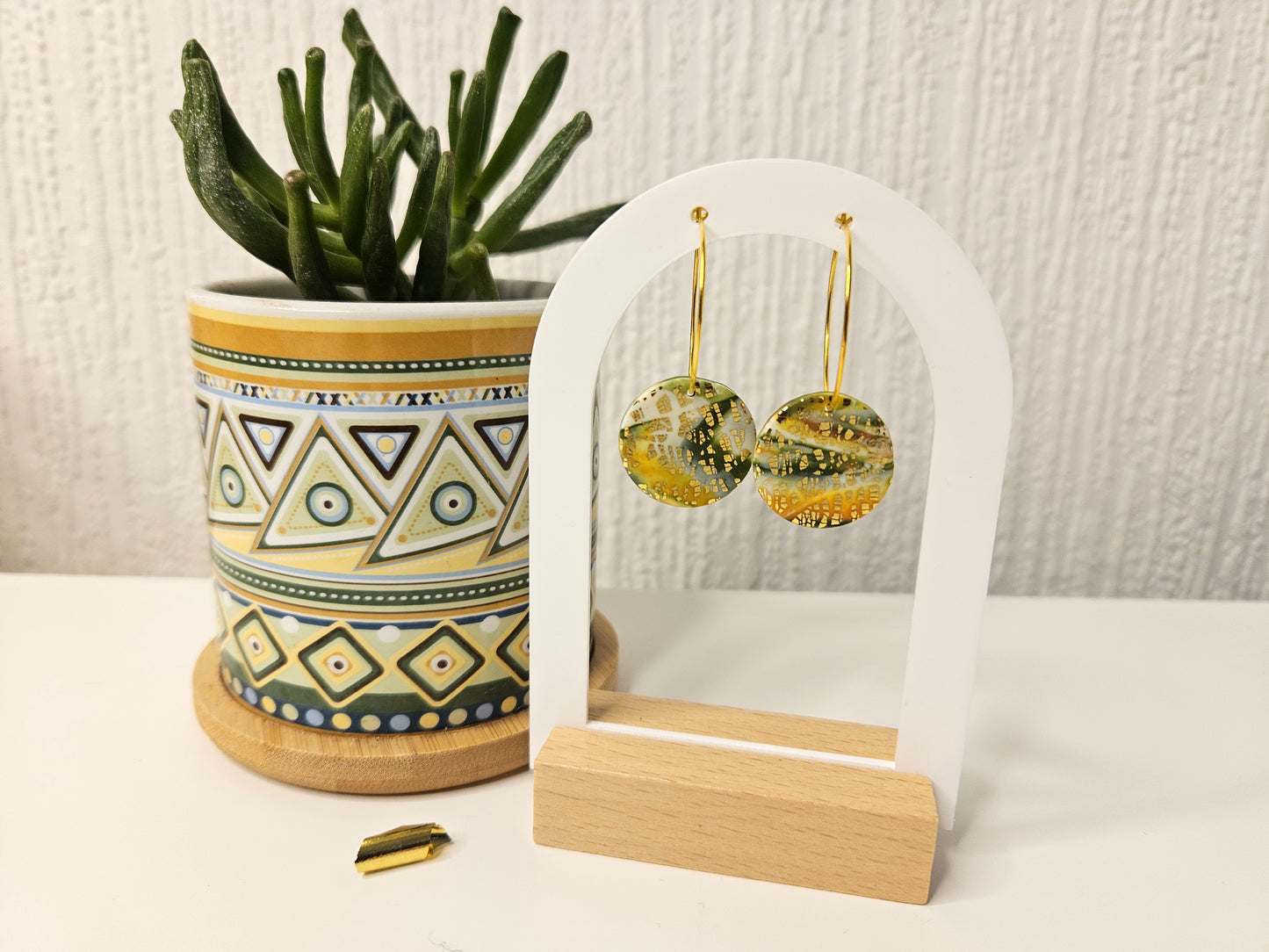 Fern & Fire Gold Hoop Drops