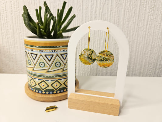 Fern & Fire Gold Hoop Drops