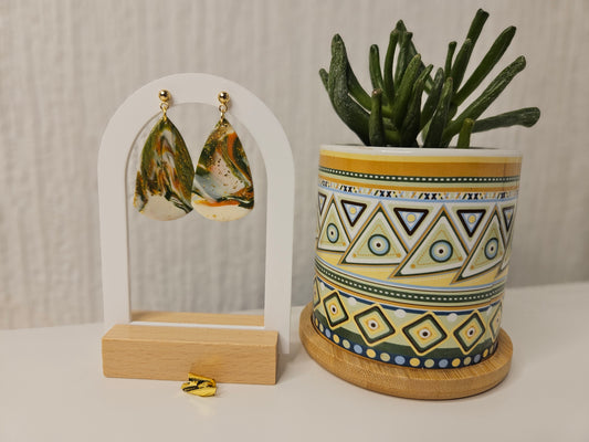 Fern & Fire Large Teardrop Dangles