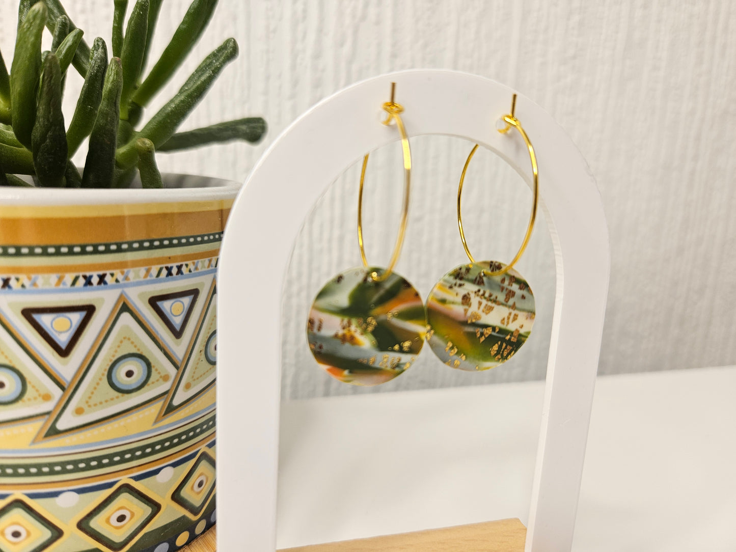 Fern & Fire Gold Hoop Drops