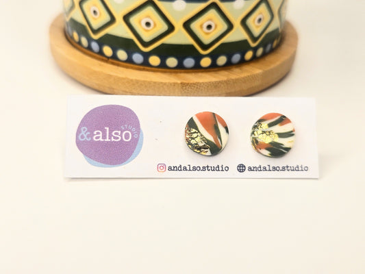 Fern & Fire Gold Flame Studs Large (10mm)