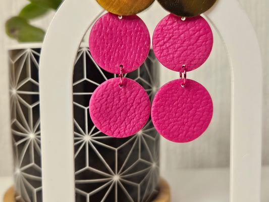 Block Party Double Circles (Pink + Gold)